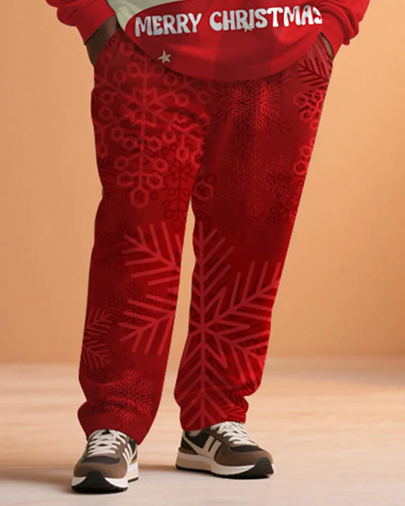 Big & Tall Men's Santa Claus Letter Print Long Sleeve T-Shirt Pants Set sold by Biggmans product image thumbnail 3