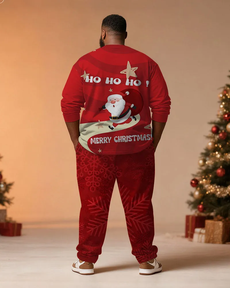 Big & Tall Men's Santa Claus Letter Print Long Sleeve T-Shirt Pants Set sold by Biggmans product image thumbnail 4