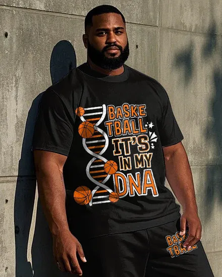 Big Men's Fashion DNA Gene Basketball Funny Letter Printed Short Sleeve T-shirt Pants Set sold by Biggmans product image thumbnail 2