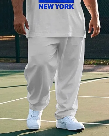 Big Men's Basketball Game NEVER STOP NEW YORK Printed Short Sleeve T-shirt Pants Set sold by Biggmans product image thumbnail 3