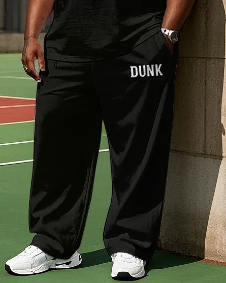 Big Men's Simple Basketball Athletic Silhouette DUNK Letter Printed Short Sleeve T-shirt Pants Set sold by Biggmans product image thumbnail 3