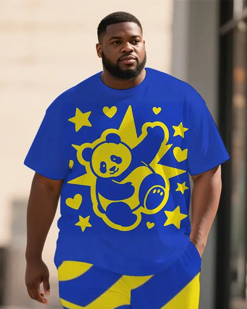Big Guy's Animal World Fashion Panda Printed Summer Short Sleeve T-shirt Pants Set sold by Biggmans product image thumbnail 2