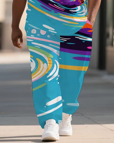 Big Men's Animal World Bubbles Seal Printed Summer Short Sleeve T-shirt Pants Set sold by Biggmans product image thumbnail 3