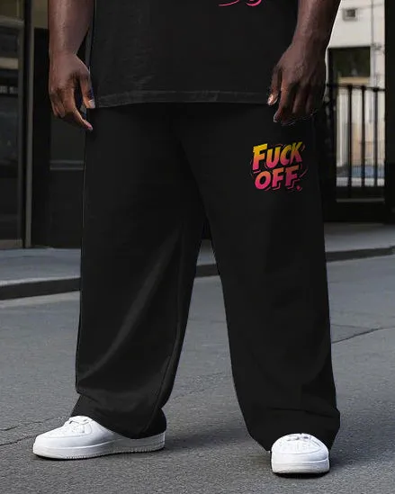 Men's Big Size Simple Gradient FUCK OFF Letter Printed Short Sleeve T-shirt Pants Set sold by Biggmans product image thumbnail 3