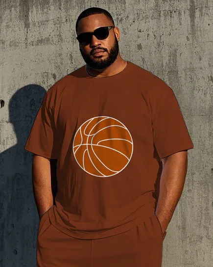 Men's Casual Simple Basketball Printed Big and Tall Short Sleeve T-shirt Pants Set sold by Biggmans product image thumbnail 2