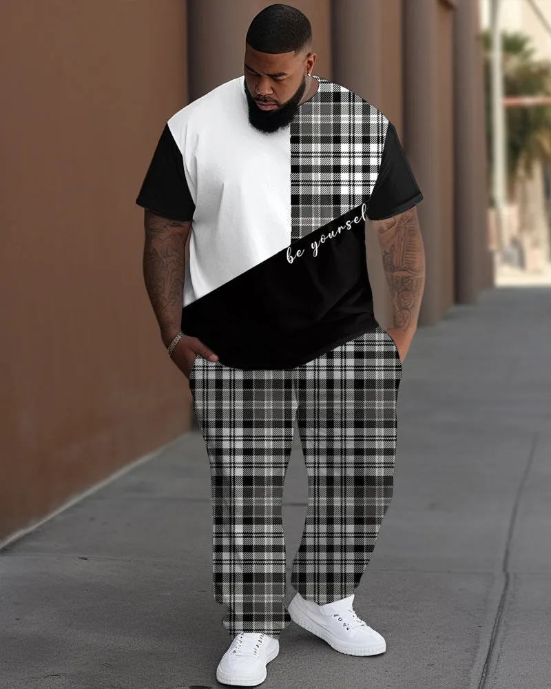 Men's Big & Tall Classic Plaid Print T-Shirt Pants Set sold by Biggmans