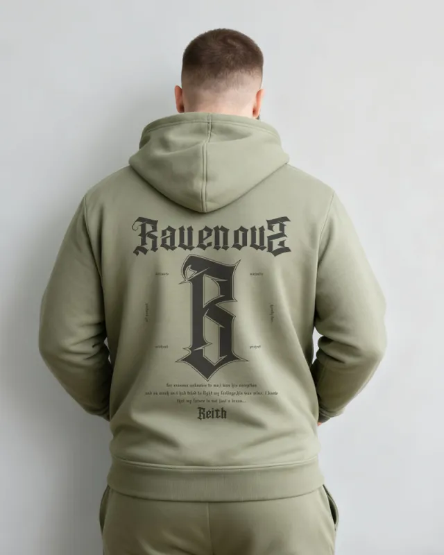 Big & Tall Men's Vintage Gothic Alphabet Print Zipper Hoodie sold by Biggmans