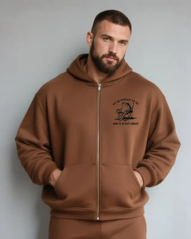 Big & Tall Men's Frog Alphabet Print Zipper Hoodie sold by Biggmans