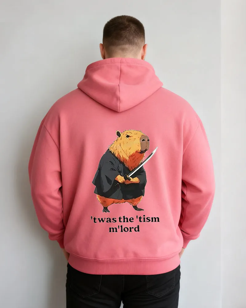 Big & Tall Men's Capybara Alphabet Print Zipper Hoodie sold by Biggmans product image thumbnail 2