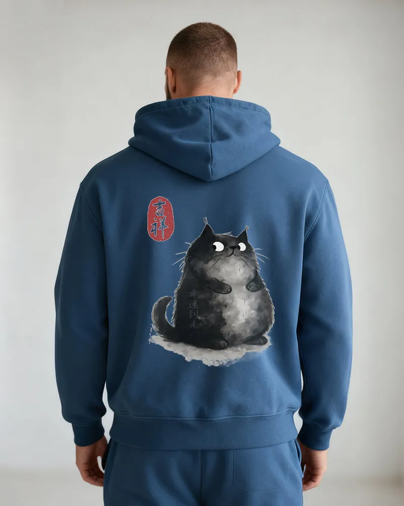 Big & Tall Men's Cat Stamp Print Zipper Hoodie sold by Biggmans product image thumbnail 2
