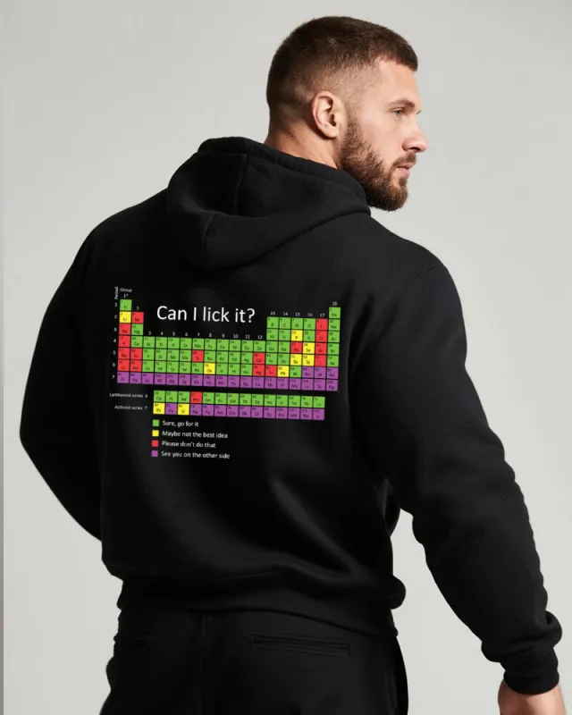 Big & Tall Men's Periodic Table-Print Hoodie sold by Biggmans