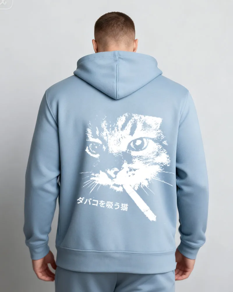 Big & Tall Men's Cat Letter Print Zipper Hoodie sold by Biggmans product image thumbnail 2