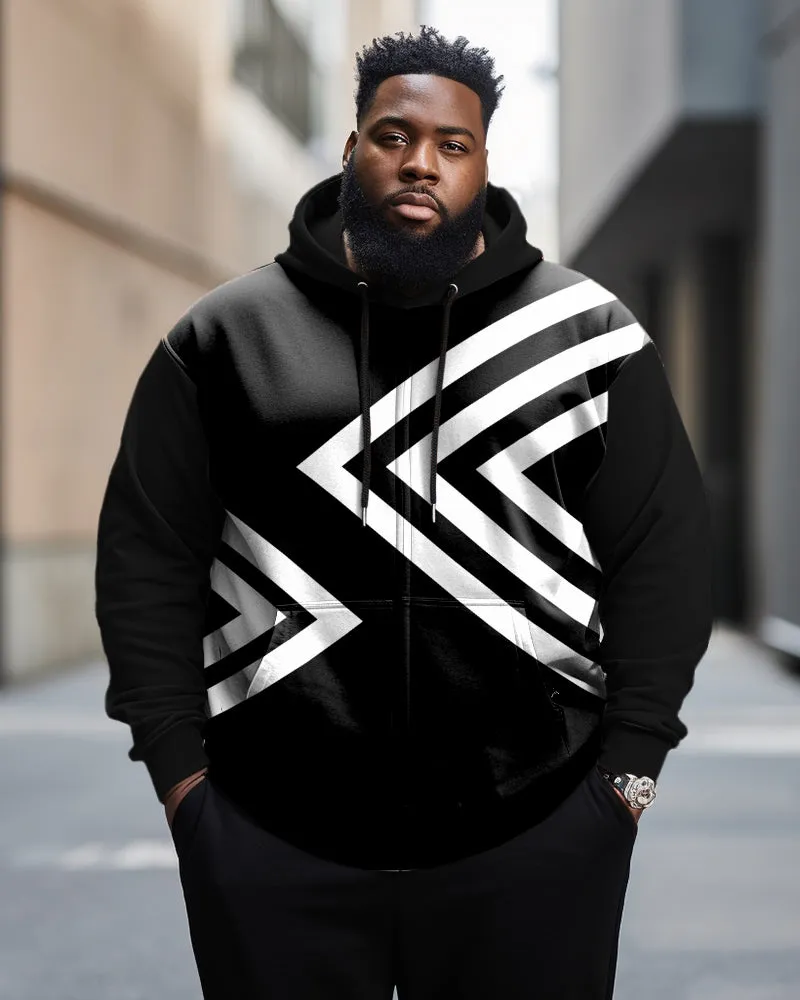 Men's Plus Size Classic Triangle Graphic Zip Hoodie sold by Biggmans