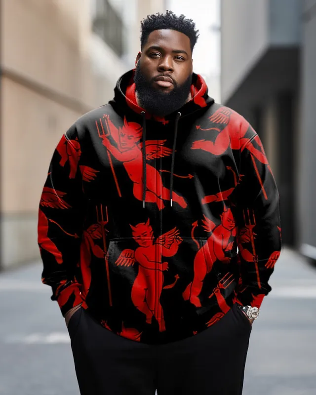 Men's Plus Size Casual Streetman Angel Zip Up Hoodie sold by Biggmans