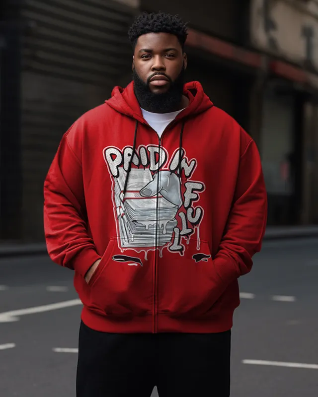 Men's Plus Size Paid In Full Zip Hoodie sold by Biggmans