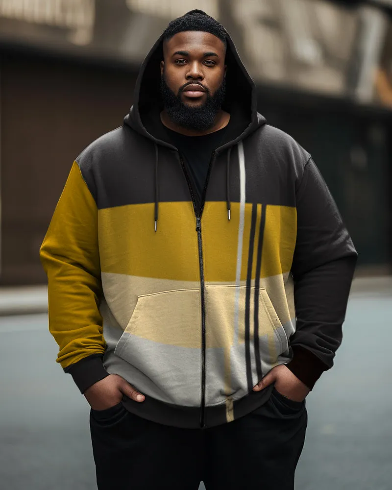 Men's Big & Tall Classic Colorblock Graphic Zip Hoodie sold by Biggmans