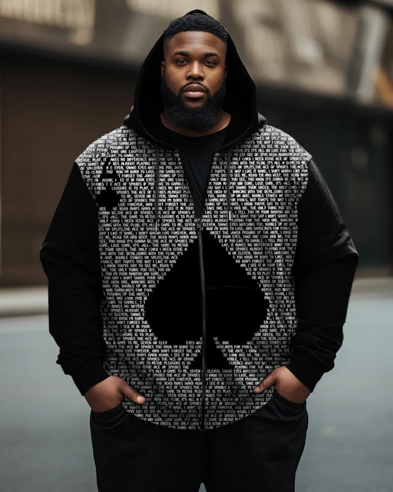 Men's Big & Tall Poker A Color Block Zip Hoodie sold by Biggmans