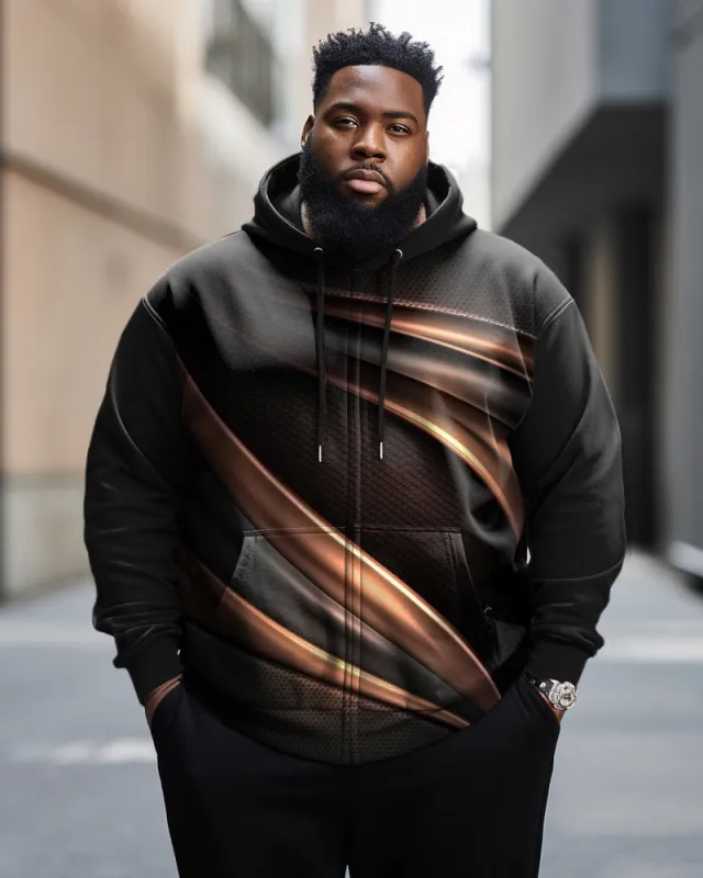 Big & Tall Men's Aurora Graphic Abstract Art Zip Hoodie sold by Biggmans