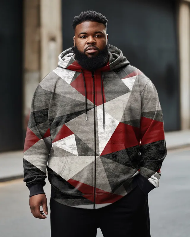 Men's Big & Tall Abstract Square Zip Hoodie | Biggmans sold by Biggmans