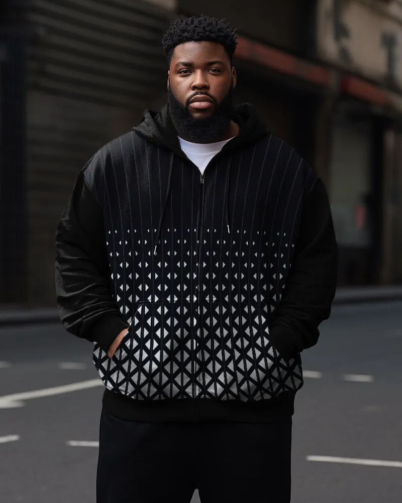 Men's Big and Tall Classic Check Graphic Zip Hoodie sold by Biggmans