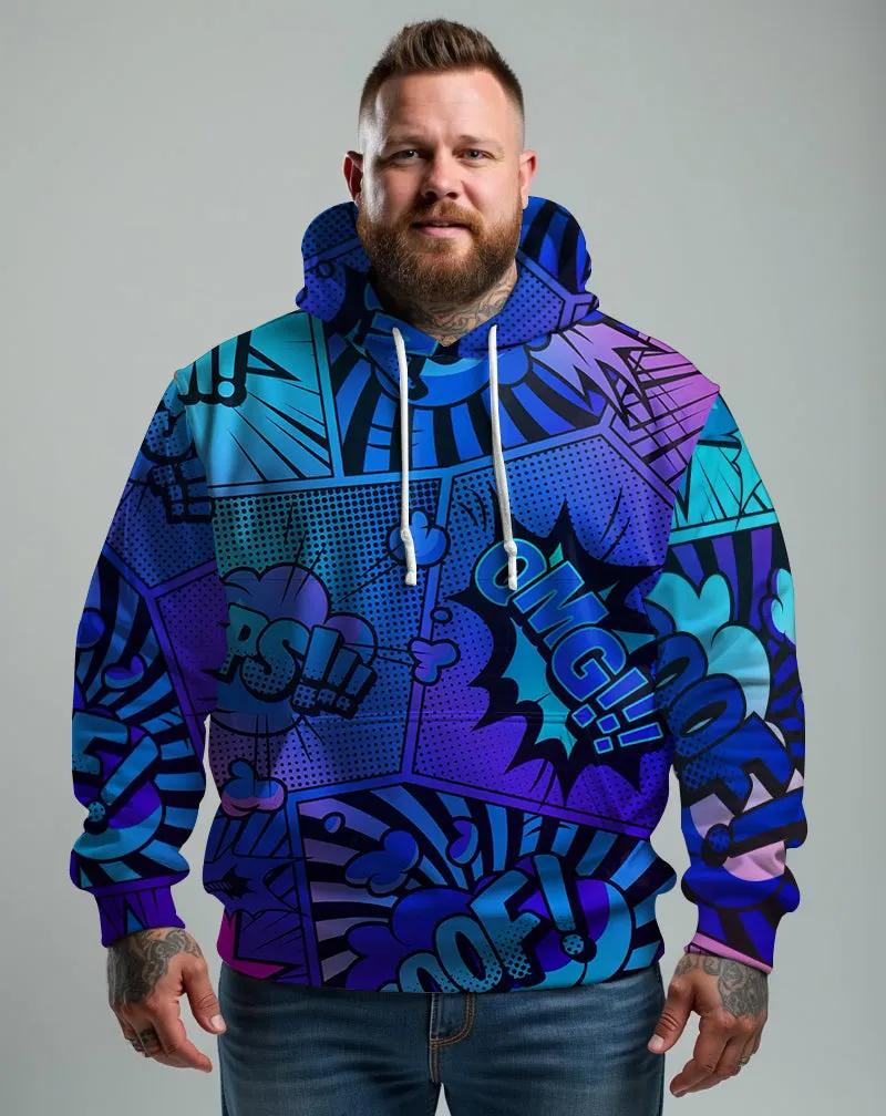 Big Guys Casual Street Anime Graffiti Zip Hoodie sold by Biggmans product image thumbnail 2