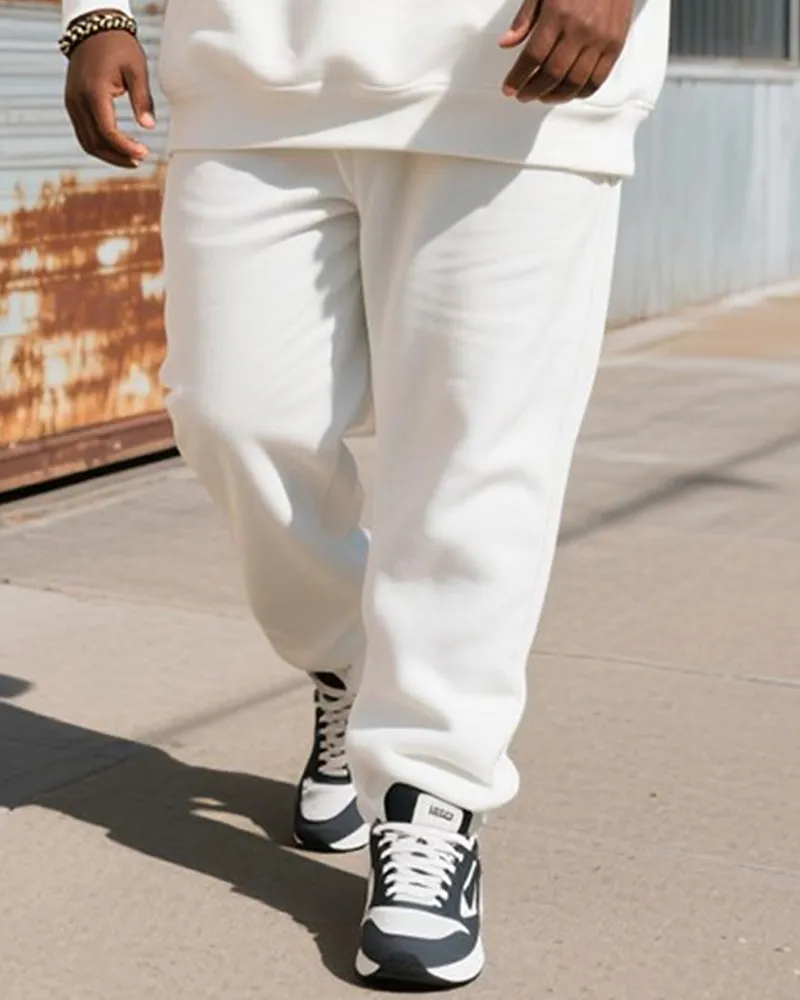 Big & Tall Men's White HA Graffiti Letter Print Hoodie Set sold by Biggmans product image thumbnail 3