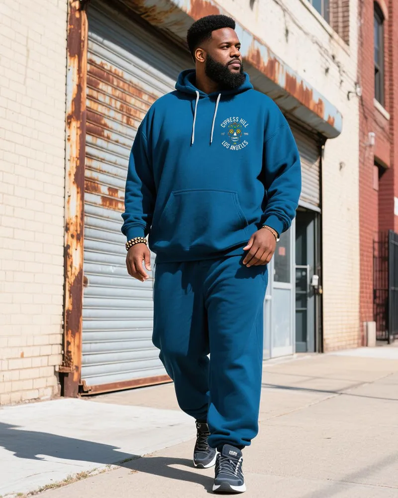 Big & Tall Men's Blue Skull Graffiti Alphabet Print Hoodie Set sold by Biggmans product image thumbnail 4