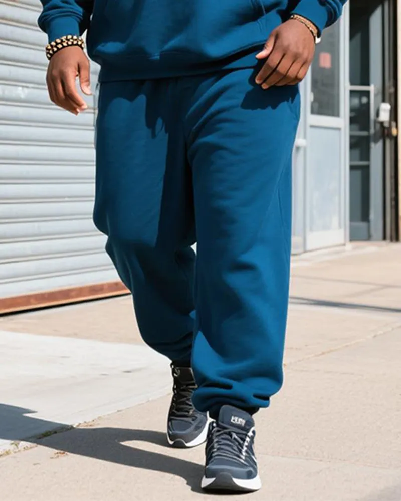 Big & Tall Men's Blue Skull Graffiti Alphabet Print Hoodie Set sold by Biggmans product image thumbnail 3