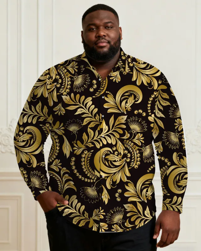 Men's Plus Size Baroque Style Business Casual Shirt sold by Biggmans