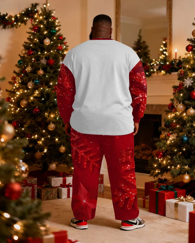 Big & Tall Men's Santa Claus Cartoon Graffiti Print Long Sleeve T-Shirt Pants Set sold by Biggmans product image thumbnail 4