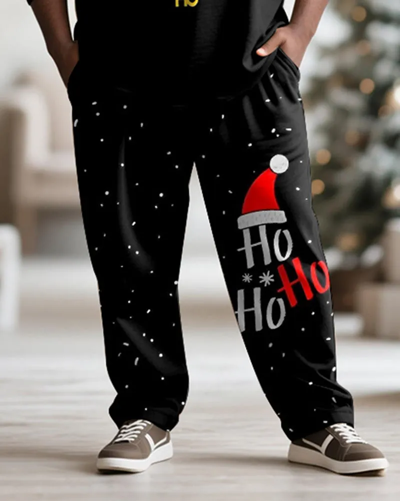 Big & Tall Men's Santa Rock Graffiti Print Long Sleeve T-Shirt Pants Set sold by Biggmans product image thumbnail 3