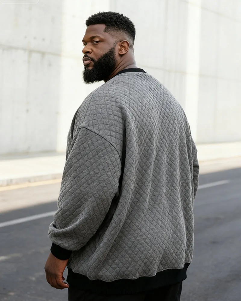 Big & Tall Men's Check Jacquard Crew Neck Pullover Sweater sold by Biggmans product image thumbnail 3