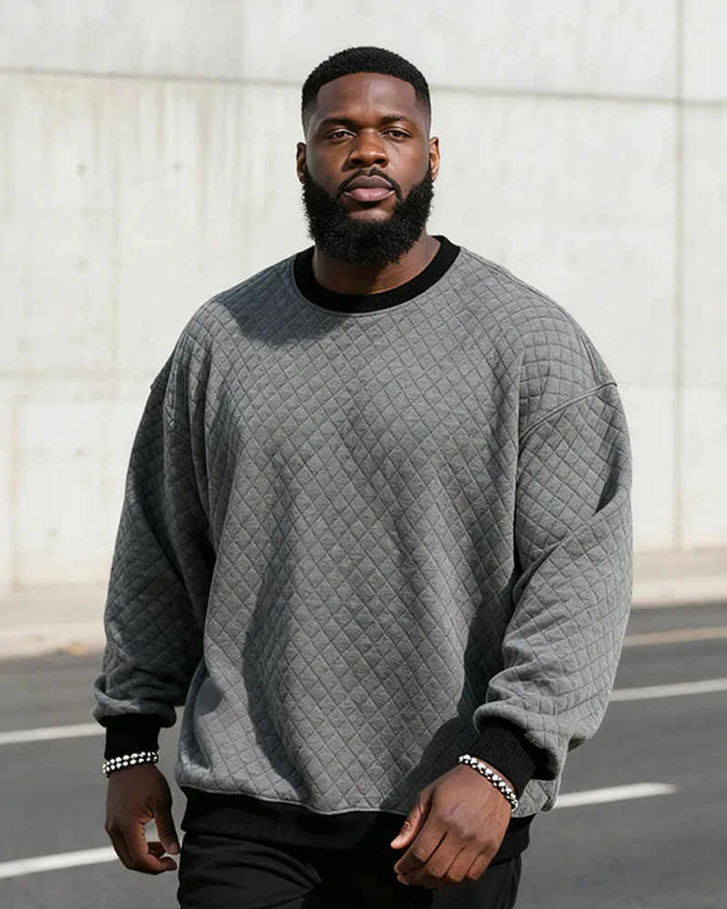 Big & Tall Men's Check Jacquard Crew Neck Pullover Sweater sold by Biggmans product image thumbnail 2