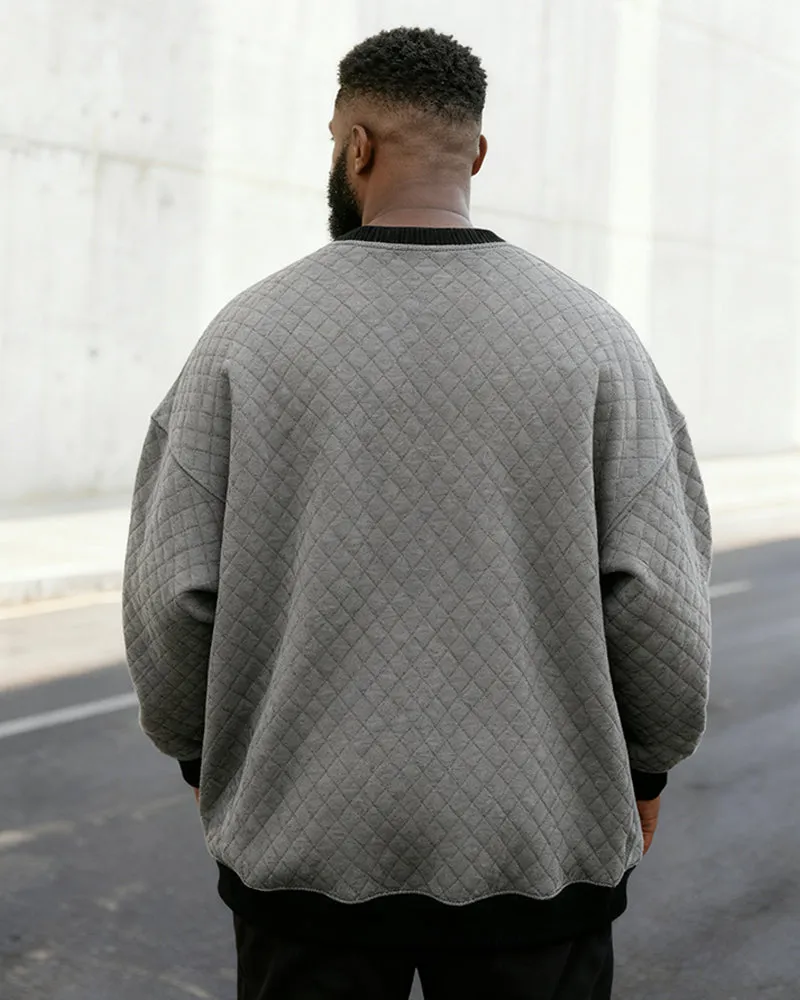 Big & Tall Men's Check Jacquard Crew Neck Pullover Sweater sold by Biggmans product image thumbnail 4