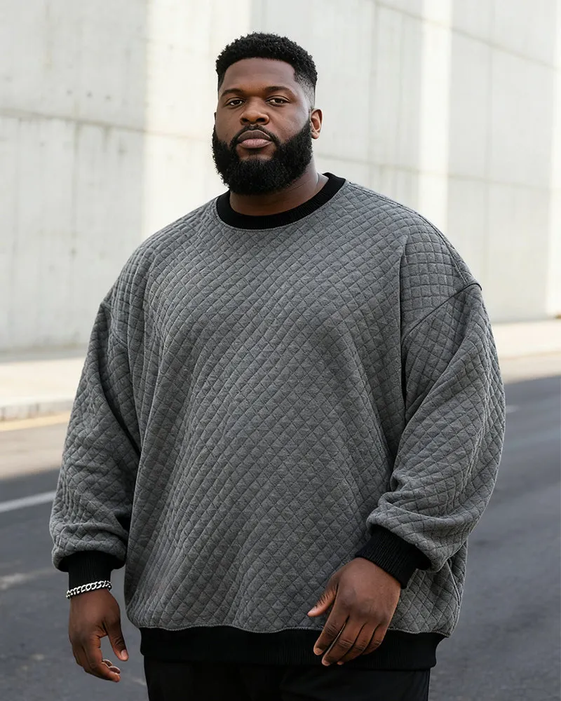 Big & Tall Men's Check Jacquard Crew Neck Pullover Sweater sold by Biggmans