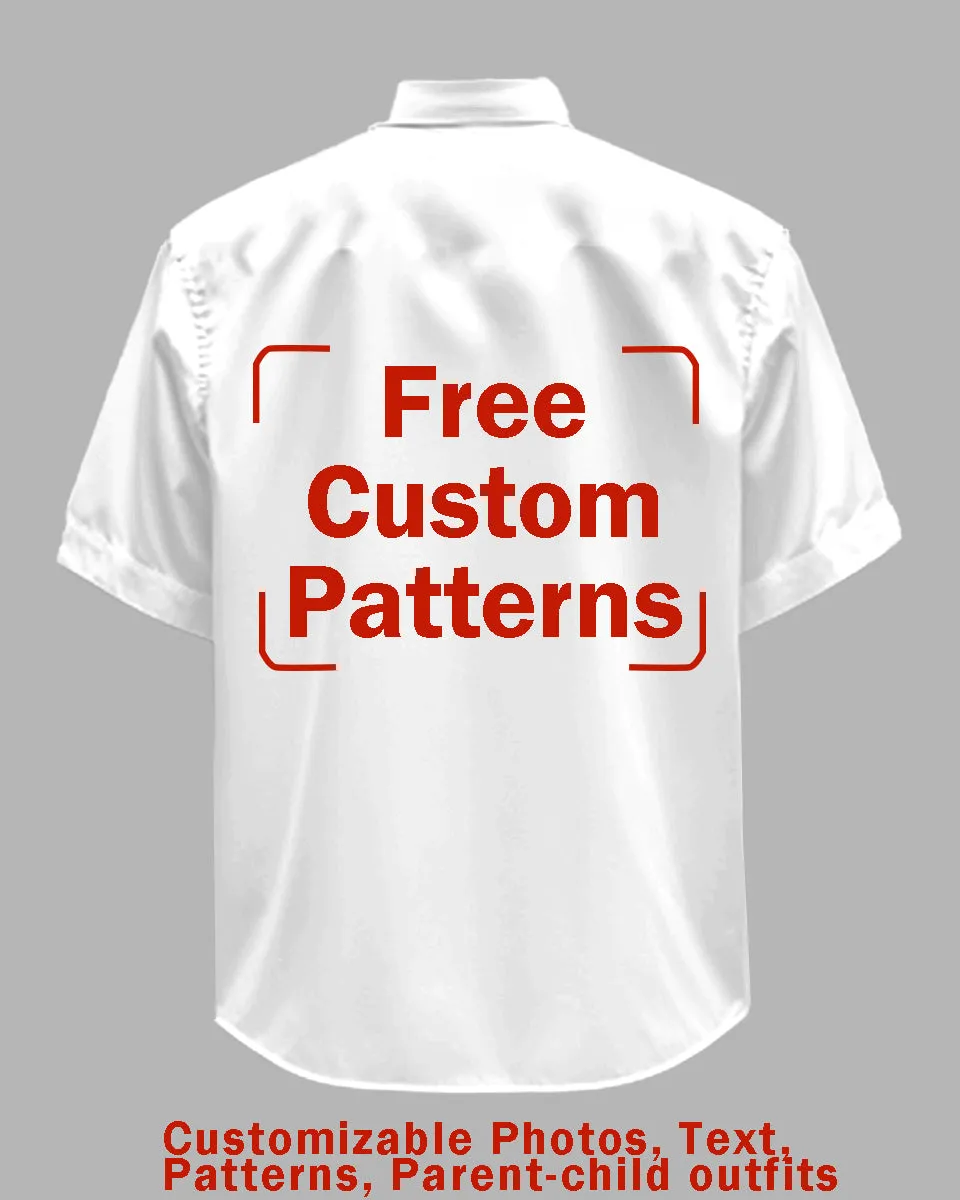 Customized Plus Size Short-sleeved Shirt (You Can Upload Pictures, Text, Logo, Etc. To Customize Your Interesting Short-sleeved Shirt) sold by Biggmans product image thumbnail 3