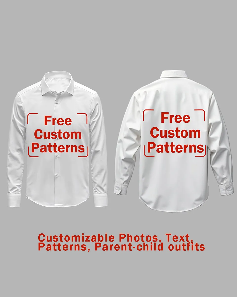 Customized Plus Size Long-sleeved Shirt (You Can Upload Pictures, Text, Logo, Etc. To Customize Your Interesting Long-sleeved Shirt) sold by Biggmans