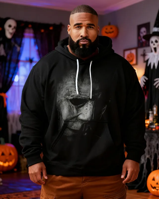 Big & Tall Men's Halloween Michael Myers Print Long Sleeve Hoodie sold by Biggmans