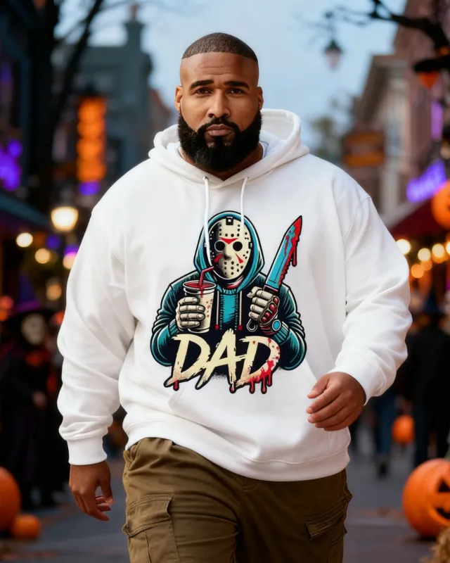 Big & Tall Men's Halloween Horror Dad Long Sleeve Hoodie sold by Biggmans