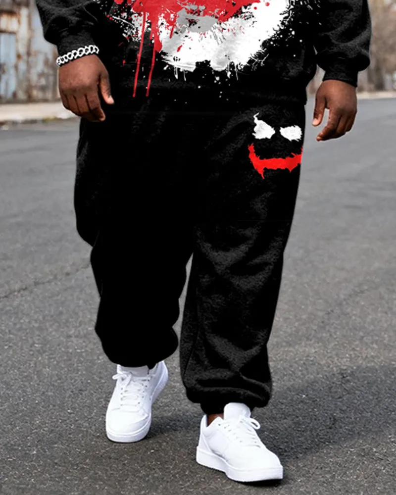 Big & Tall Men's Black Skull Graffiti Print Hoodie Set sold by Biggmans product image thumbnail 3