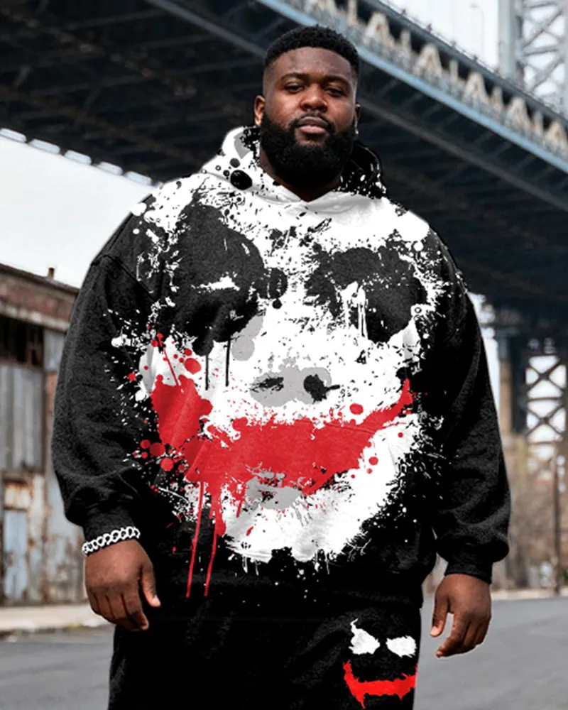 Big & Tall Men's Black Skull Graffiti Print Hoodie Set sold by Biggmans product image thumbnail 2