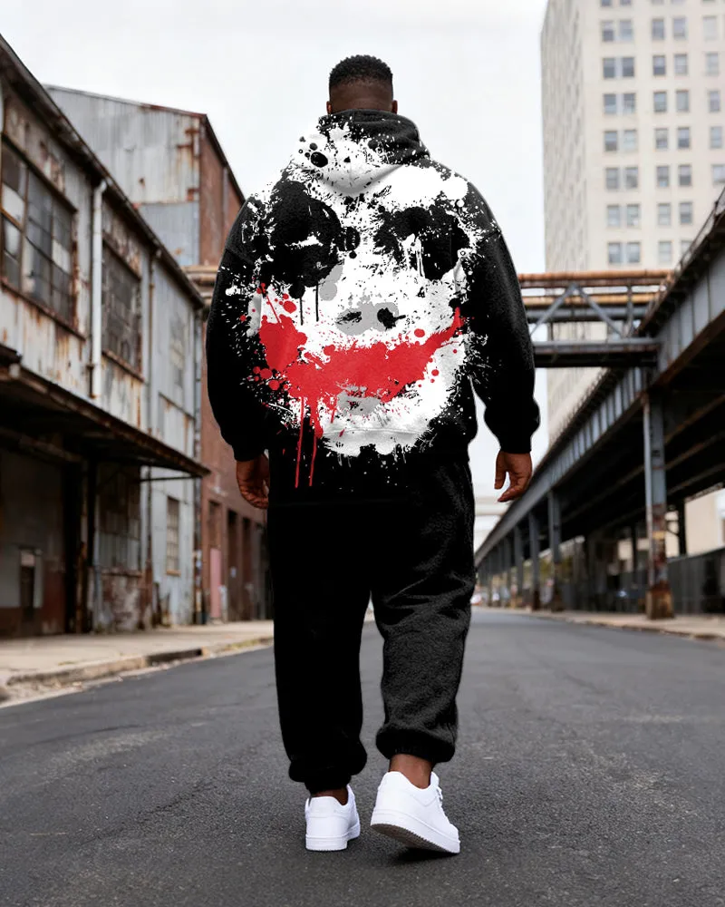 Big & Tall Men's Black Skull Graffiti Print Hoodie Set sold by Biggmans product image thumbnail 4