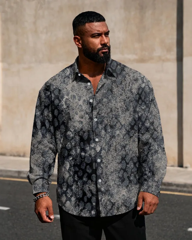 Big & Tall Men's Vintage Snake Print Long Sleeve Shirt sold by Biggmans
