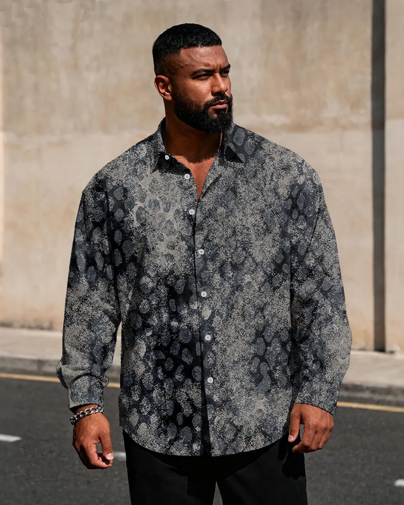 Big & Tall Men's Vintage Snake Print Long Sleeve Shirt sold by Biggmans