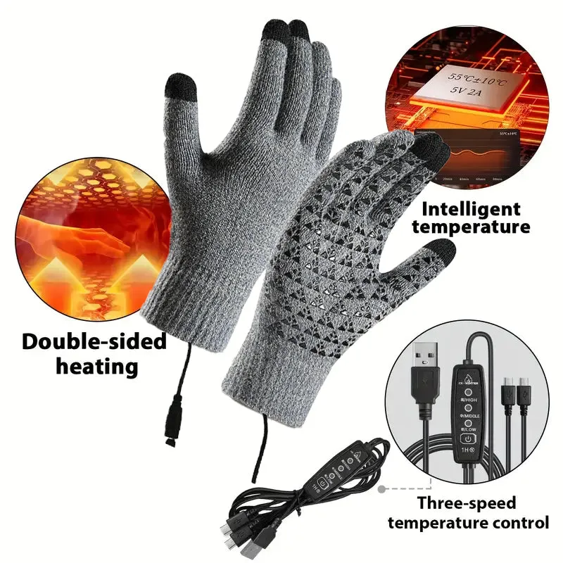 Winter Men's Fleece-lined Thickened Outdoor Riding Knitted Gloves Cold-proof Non-slip Touch Screen Gloves sold by Biggmans product image thumbnail 2