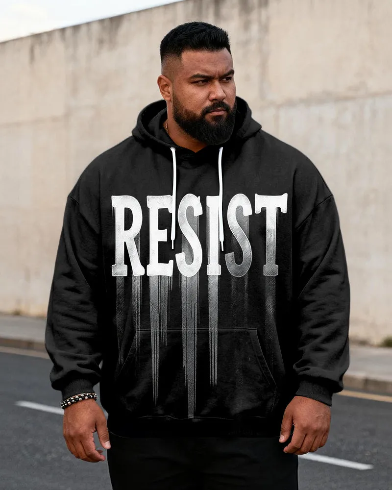 Big & Tall Men's "RESIST Declaration Of Resistance" Graffiti Print Hoodie sold by Biggmans product image thumbnail 2
