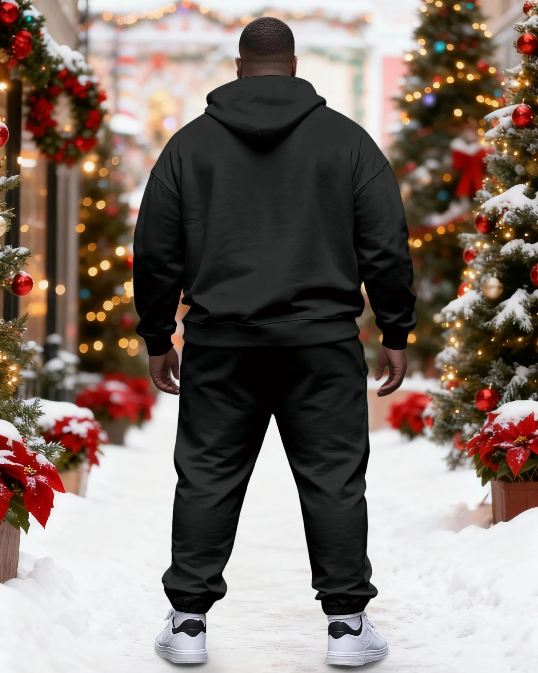 Big & Tall Men's Christmas Surprised Santa Claus Hoodie Set sold by Biggmans product image thumbnail 2