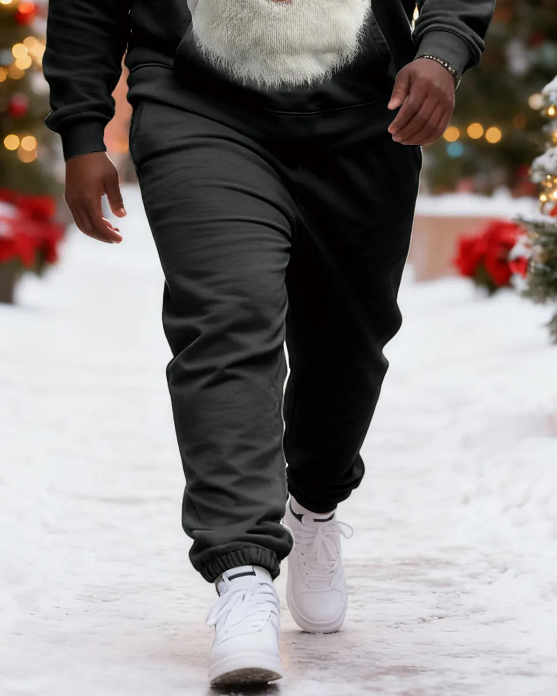 Big & Tall Men's Christmas Surprised Santa Claus Hoodie Set sold by Biggmans product image thumbnail 4