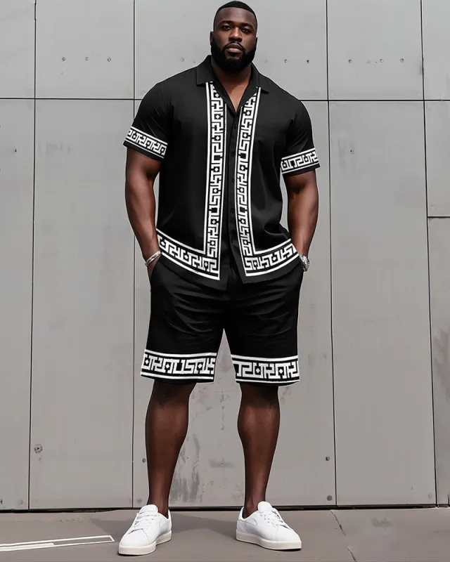 Big & Tall Men's Santa Claus Muscle Cosplay Printed Short Sleeve Shirt Shorts Set sold by Biggmans