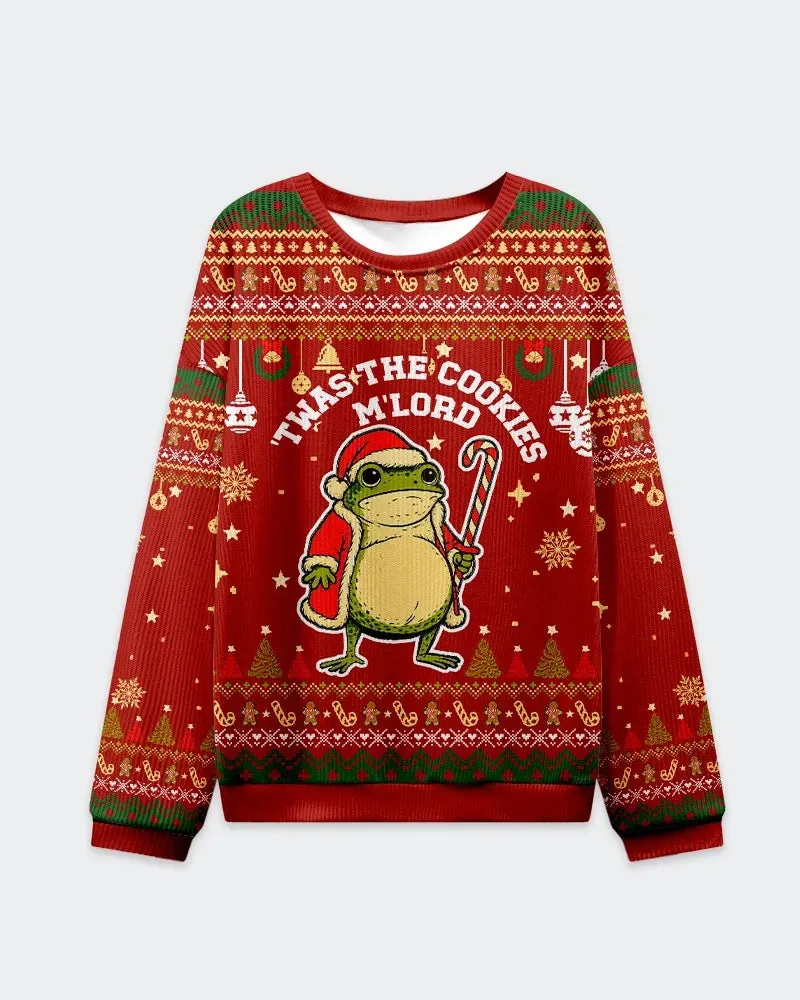 Big & Tall Men's Christmas Frog Graffiti Print Crewneck Ugly Sweater sold by Biggmans product image thumbnail 2